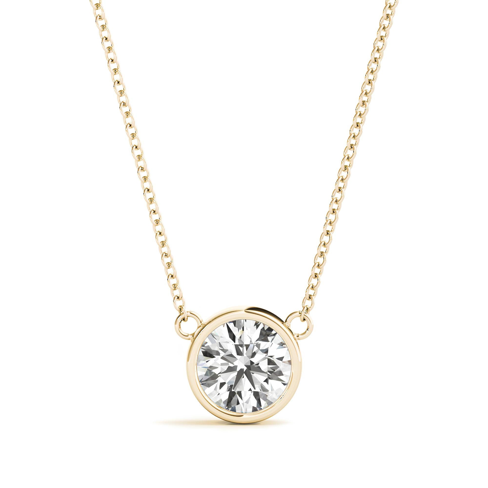 0.25 to 2.00 Ctw Lab Grown Round Diamond Pendant Necklace, IGI Certified Diamond Pendant, Anniversary Gift, Gift for Daughter, Wife & Mother